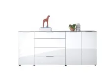 Kommode >Sean< in Weiß, - 226x99x40 cm ( BxHxT)