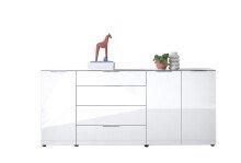 Kommode >Sean< in Weiß, - 226x99x40 cm ( BxHxT)
