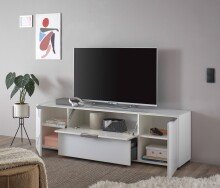 Lowboard >Sean< in Weiß, - 180x55x40 cm ( BxHxT)