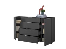 Kommode >Sean< in Anthrazit, - 180x99x40 cm ( BxHxT)