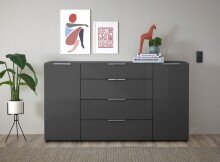 Kommode >Sean< in Anthrazit, - 180x99x40 cm ( BxHxT)