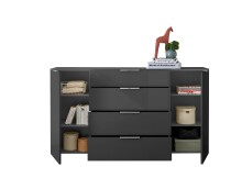 Kommode >Sean< in Anthrazit, - 180x99x40 cm ( BxHxT)