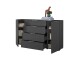 Kommode >Sean< in Anthrazit, - 180x99x40 cm ( BxHxT)