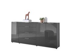 Kommode >Sean< in Anthrazit, - 226x99x40 cm ( BxHxT)