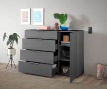 Kommode >Sean< in Anthrazit, - 135x99x40 cm (BxHxT)