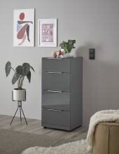 Hochkommode >Sean< in Anthrazit, - 45x99x40 cm (BxHxT)
