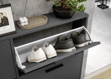 Schuhkipper >See< in Anthrazit, Melaminbeschichtet - 59x136x17cm (BxHxT)