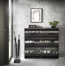Schuhkipper >See< in Anthrazit, Melaminbeschichtet - 116x103x17cm (BxHxT)