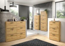 Schuhkipper >See< in Eiche Artisan, Melaminbeschichtet - 59x169x17cm (BxHxT)