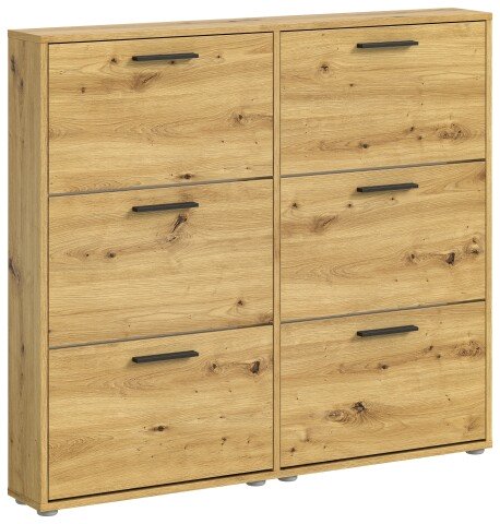 Schuhkipper >See< in Eiche Artisan, Melaminbeschichtet - 116x103x17cm (BxHxT)