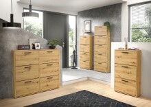 Schuhkipper >See< in Eiche Artisan, Melaminbeschichtet - 116x103x17cm (BxHxT)