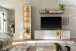 Wohnwand >SANTERNO< (3-teilig) in weiss / Eiche Dekor - 264x197x50 (BxHxT)