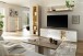 Wohnwand >SANTERNO< (3-teilig) in weiss / Eiche Dekor - 264x197x50 (BxHxT)