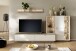 Wohnwand >SANTERNO< (3-teilig) in Soft weiss / Eiche Dekor - 287x180x50 (BxHxT)