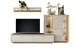 Wohnwand >SANTERNO< (3-teilig) in Soft weiss / Eiche Dekor - 287x180x50 (BxHxT)