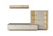Wohnwand >SANTERNO< (3-teilig) in Soft weiss / Eiche Dekor - 287x180x50 (BxHxT)