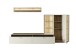 Wohnwand >SANTERNO< (3-teilig) in Soft weiss / Eiche Dekor - 287x180x50 (BxHxT)