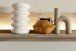 Wohnwand >SANTERNO< (3-teilig) in Soft weiss / Eiche Dekor - 287x180x50 (BxHxT)