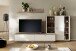 Wohnwand >SANTERNO< (3-teilig) in Soft weiss / Eiche Dekor - 287x180x50 (BxHxT)