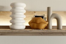 Wohnwand >SANTERNO< (3-teilig) in Soft weiss / Eiche Dekor - 292x197x50 (BxHxT)