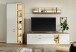 Wohnwand >SANTERNO< (3-teilig) in Soft weiss / Eiche Dekor - 292x197x50 (BxHxT)