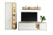 Wohnwand >SANTERNO< (3-teilig) in Soft weiss / Eiche Dekor - 292x197x50 (BxHxT)