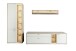 Wohnwand >SANTERNO< (3-teilig) in Soft weiss / Eiche Dekor - 292x197x50 (BxHxT)