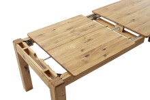 Kulissen-Esstisch >ETNA< ausziehbar bis 220cm, FSC Wildeiche massiv geölt - 140/220x77x90 BxHxT