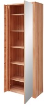 Garderobenschrank >Nature One< 2 Türen, 5 Böden, soft-close, Kernbuche teilmassiv - 74x201x40cm B/H/T