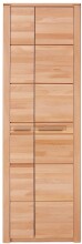 Garderobenschrank >Nature One< 2 Türen, 6 Böden, soft-close, Kernbuche teilmassiv - 65x201x40cm B/H/T