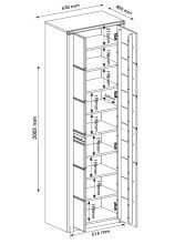 Garderobenschrank >Nature One< 2 Türen, 6 Böden, soft-close, Kernbuche teilmassiv - 65x201x40cm B/H/T