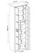 Garderobenschrank >Nature One< 2 Türen, 6 Böden, soft-close, Kernbuche teilmassiv - 65x201x40cm B/H/T