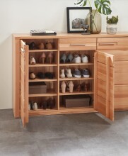Schuhkommode >Nature One< 3 Türen, 1 Schub, FSC Kernbuche teilmassiv - 160x100x40cm (B/H/T)
