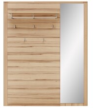 Garderobenpaneel >Nature One< 5 Haken, Ablage-Boden, FSC Kernbuche teilmassiv - 120x157x29cm (B/H/T)