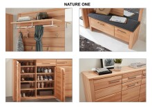 Garderoben-Set >Nature One< 5-teilig, soft-close, FSC Kernbuche teilmassiv - 268x201x40cm (B/H/T)