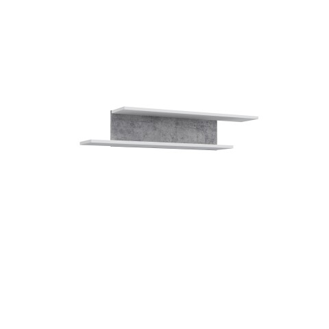 Wandboard >CANMORE< in Betonoptik Lichtgrau / Weiß Glanz - 111,2x21,2x21cm (B/H/T)