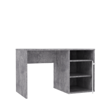 Schreibtisch >CANMORE< 1 Tür, 3 Fächer, Betonoptik / weiss glanz - 120x73,5x60cm (B/H/T)