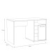 Schreibtisch >CANMORE< 1 Tür, 3 Fächer, Betonoptik / weiss glanz - 120x73,5x60cm (B/H/T)