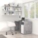 Schreibtisch >CANMORE< 1 Tür, 3 Fächer, Betonoptik / weiss glanz - 120x73,5x60cm (B/H/T)
