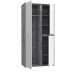 Drehtürenschrank >CANMORE< 7 Fächer, Betonoptik / Hochglanz Weiß - 99,5x201,5x52,2cm (B/H/T)