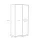 Drehtürenschrank >CANMORE< 7 Fächer, Betonoptik / Hochglanz Weiß - 99,5x201,5x52,2cm (B/H/T)
