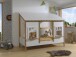Hausbett >BABS< Lattenrost, teilmassiv eichfarbig / weiss - 214,2x174x105,3cm (BxHxT)