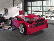 Autobett >Power< 90x200cm, inkl. Lattenrost, Rot, MDF - 227x60x111cm (BxHxT)