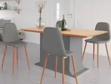 Küchentisch >Sindre< in Grau, Kiefer -...