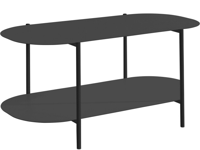 Couchtisch >Stig< in Schwarz, Metall - 100x45x50cm (BxHxT)