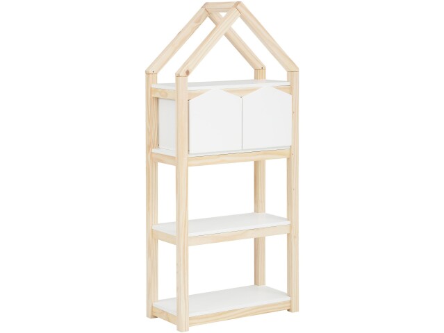 Bücherregal >Valdemar< in Weiß, Teilweise Massivholz - 60x139x30cm (BxHxT)