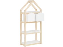 Bücherregal >Valdemar< in Weiß, Teilweise Massivholz - 60x139x30cm (BxHxT)