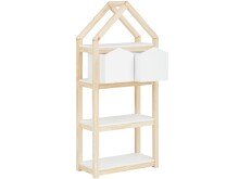 Bücherregal >Valdemar< in Weiß, Teilweise Massivholz - 60x139x30cm (BxHxT)