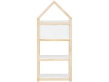 Bücherregal >Valdemar< in Weiß, Teilweise Massivholz - 60x139x30cm (BxHxT)