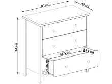Kommode >Wenche< in Grau, MDF/Folie - 81x84x41cm...